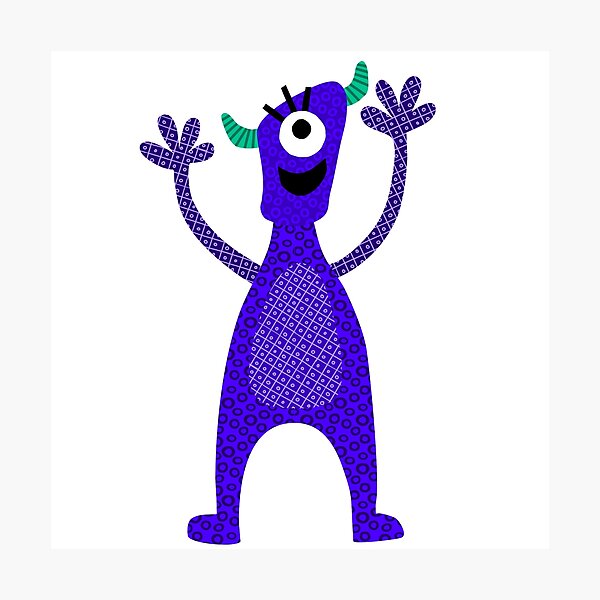 Item preview, Blue Monster Celebrating designed and sold by Shiny Happy World.