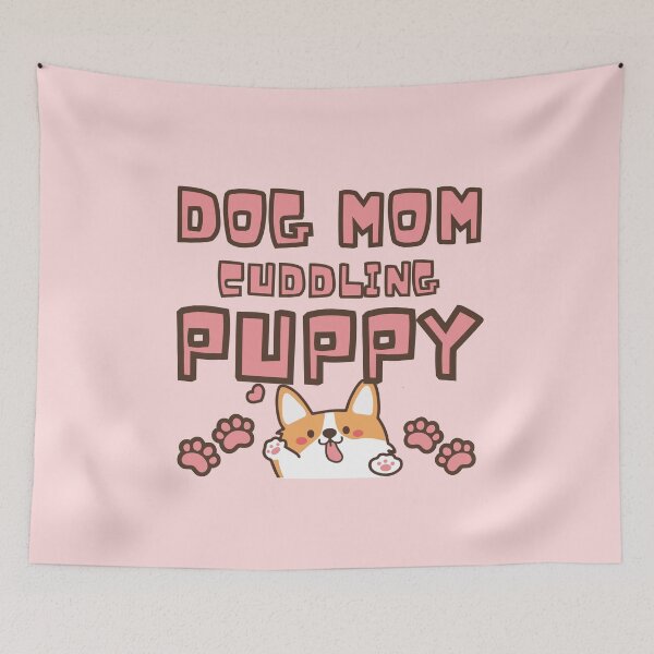 Item preview, DOG MOM CUDDLING PUPPY, DOGS LOVERS designed and sold by hijasminflower.