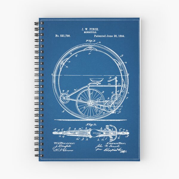 Item preview, 1894 Monocycle - Unicycle Patent Drawing Blueprint Art designed and sold by Michael Kessel.