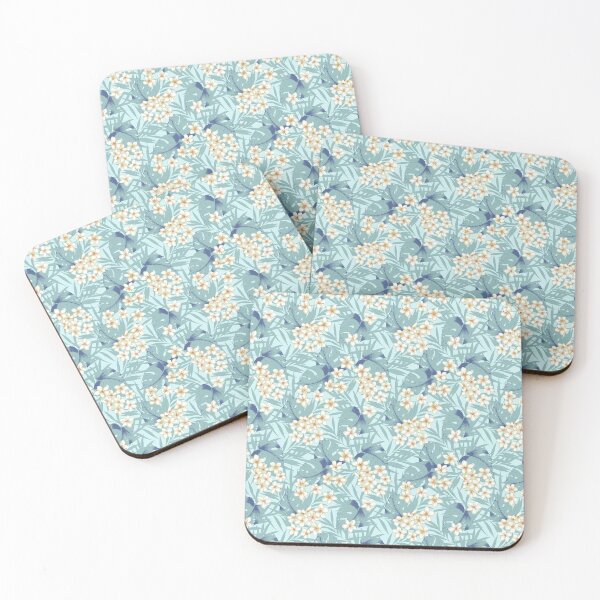 Item preview, Hawaiian floral elegant blue pattern designed and sold by augustinet.