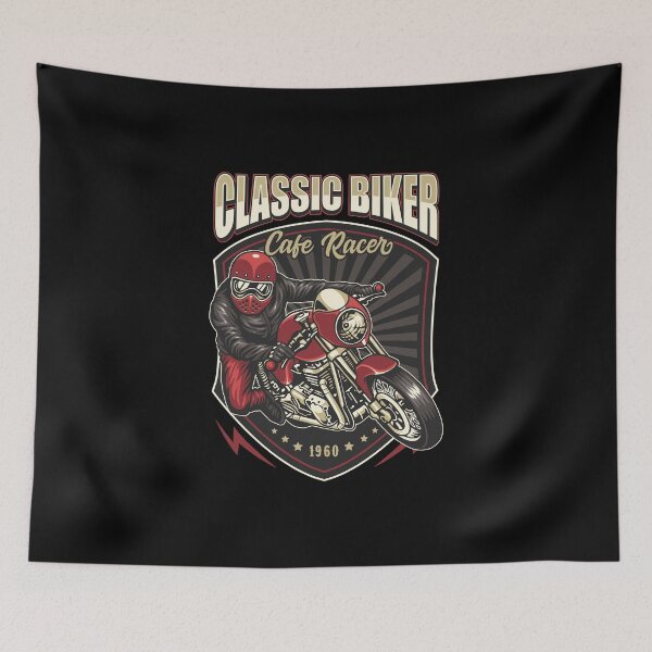 Item preview, Classic racer Biker motorcycle vintage club designed and sold by FrenchsTuck.