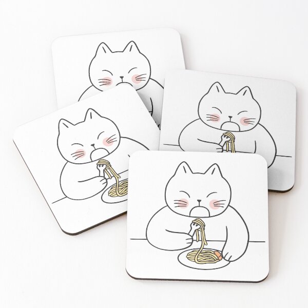 Item preview, cat eating spaghetti designed and sold by Thehecticstore.