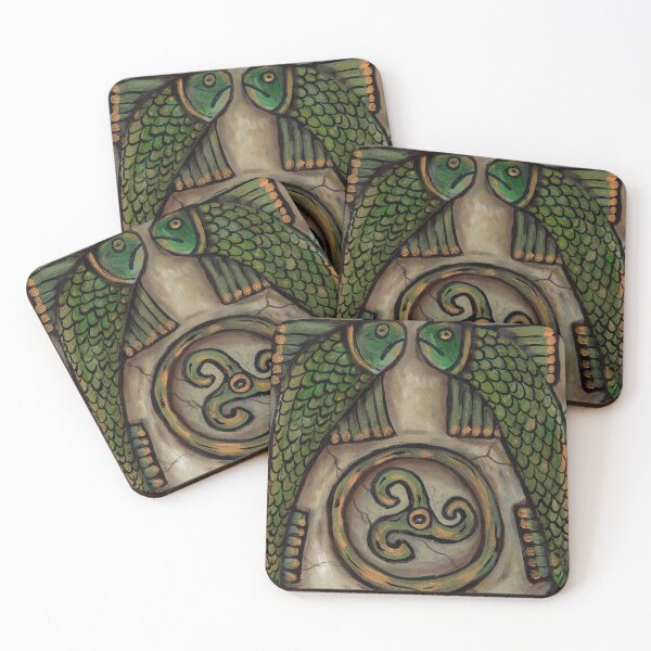 Item preview, Celtic Fish Triskelion Green Viking Norsemen designed and sold by artenvironments.