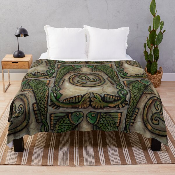 Item preview, Celtic Fish Triskelion Green Viking Norsemen designed and sold by artenvironments.