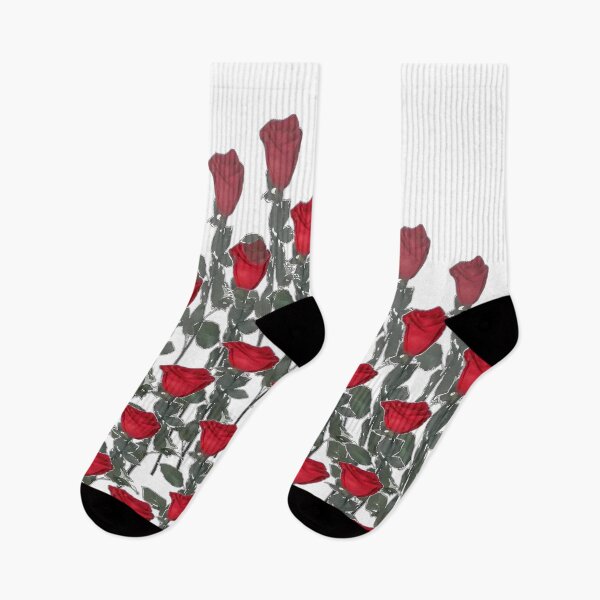Item preview, RED ROSE BUDS PATTERN WHITE ART designed and sold by sharlesart.