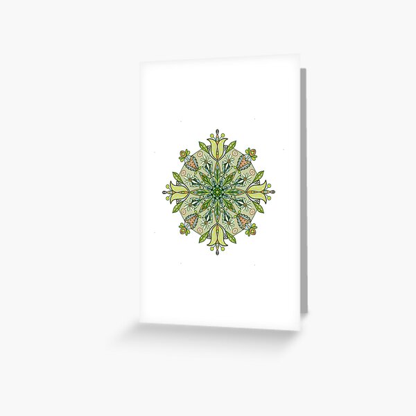 Mandala spring in the cottage garden Greeting Card