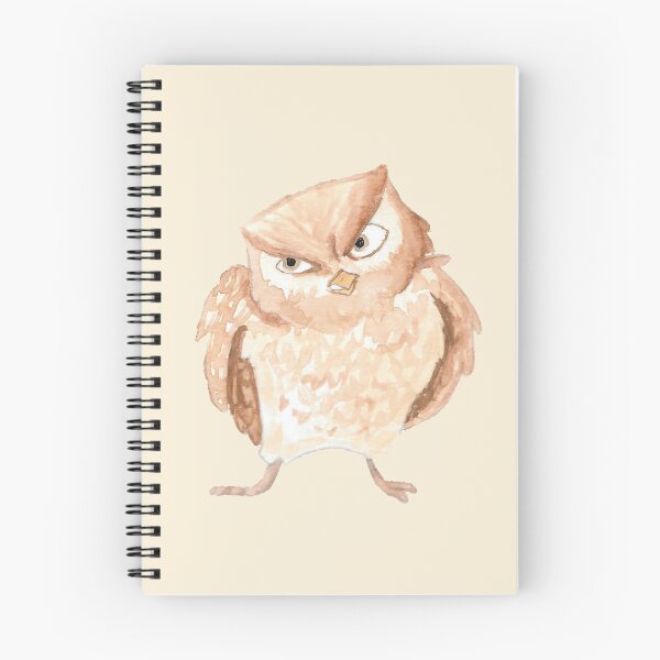 Item preview, Grumpy Owl Watercolour Painting designed and sold by PaperRain.