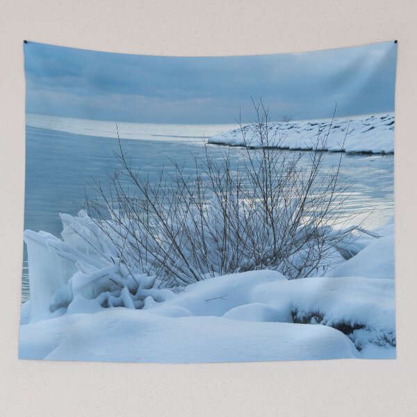 Item preview, Cold Blue Stillness - Polar Vortex Ice and Snow Formations on Lake Ontario designed and sold by Georgia Mizuleva.