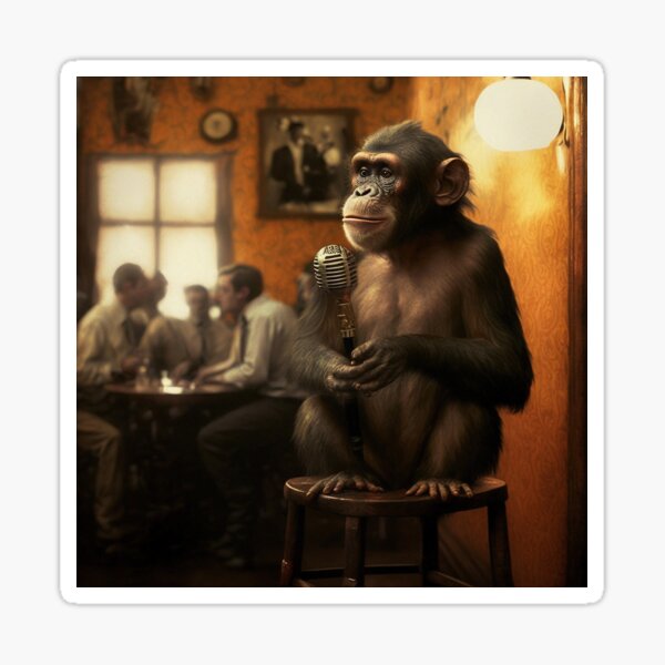 Monkey Lounge Singer 3 Sticker
