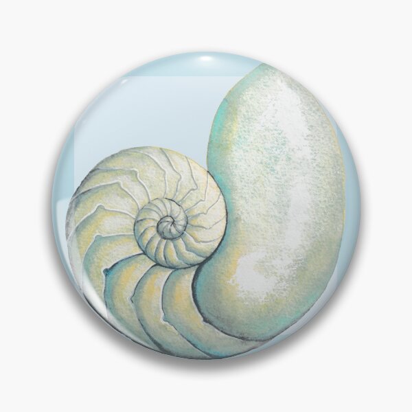 Item preview, Nautilus sea shell in light blue designed and sold by LisaLeQuelenec.