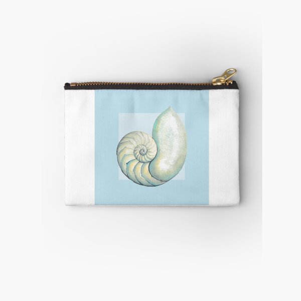 Item preview, Nautilus sea shell in light blue designed and sold by LisaLeQuelenec.