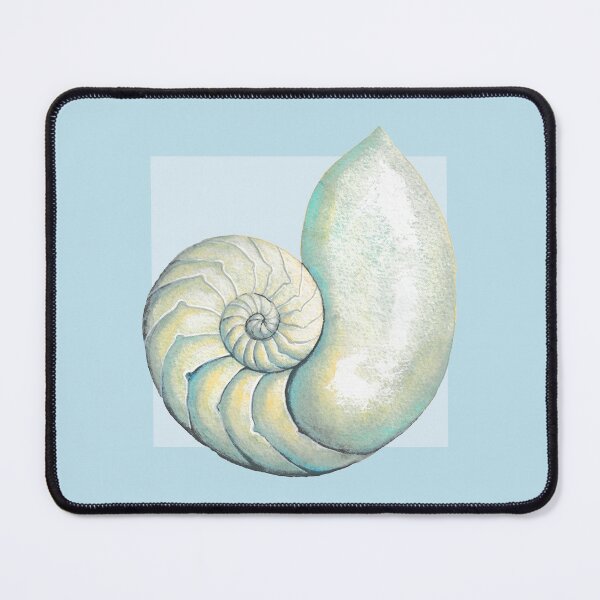 Item preview, Nautilus sea shell in light blue designed and sold by LisaLeQuelenec.