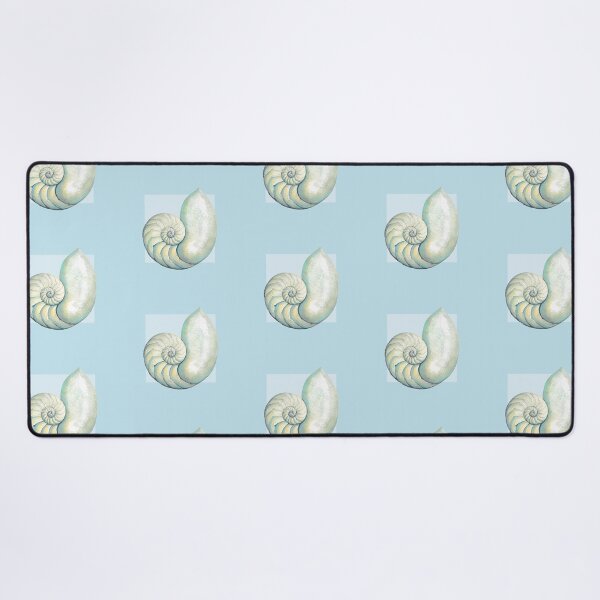 Item preview, Nautilus sea shell in light blue designed and sold by LisaLeQuelenec.