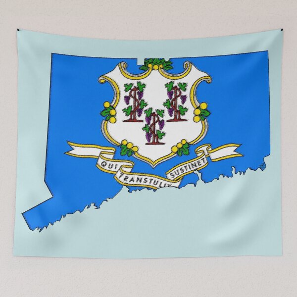 Item preview, Connecticut Map with Connecticut State Flag designed and sold by Havocgirl.