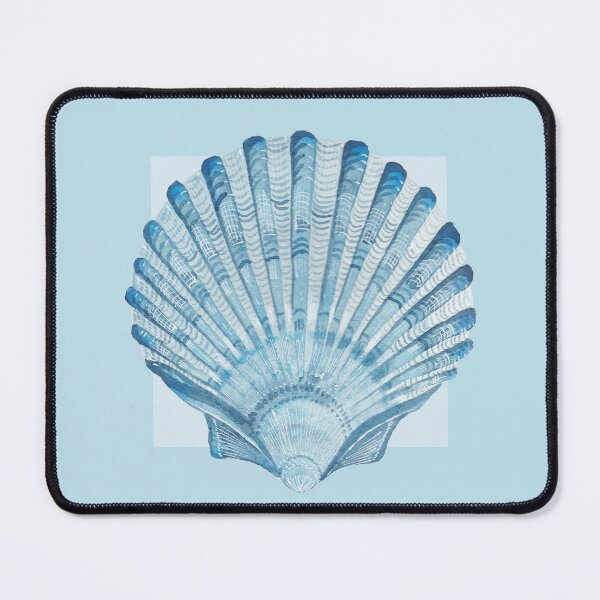 Item preview, Scallop sea shell in light blue designed and sold by LisaLeQuelenec.