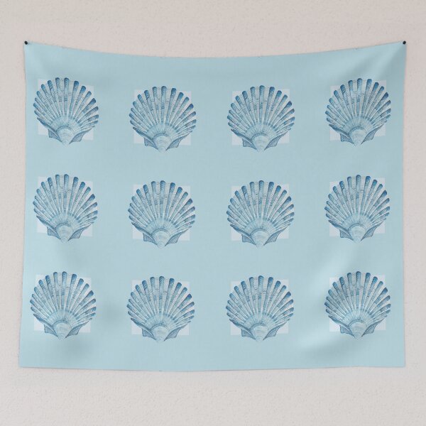 Item preview, Scallop sea shell in light blue designed and sold by LisaLeQuelenec.