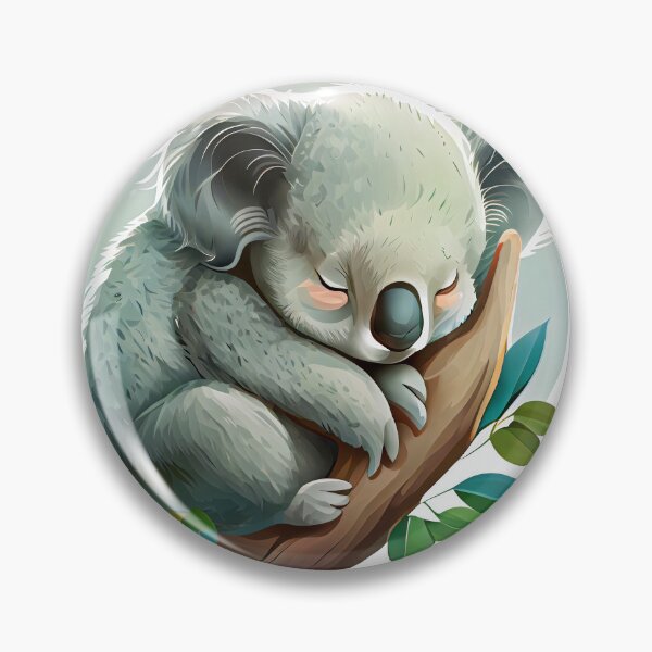 Item preview, A sleeping koala on a branch with leaves designed and sold by lightsonfire.