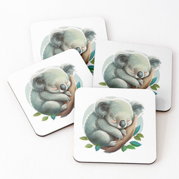 Item preview, A sleeping koala on a branch with leaves designed and sold by lightsonfire.