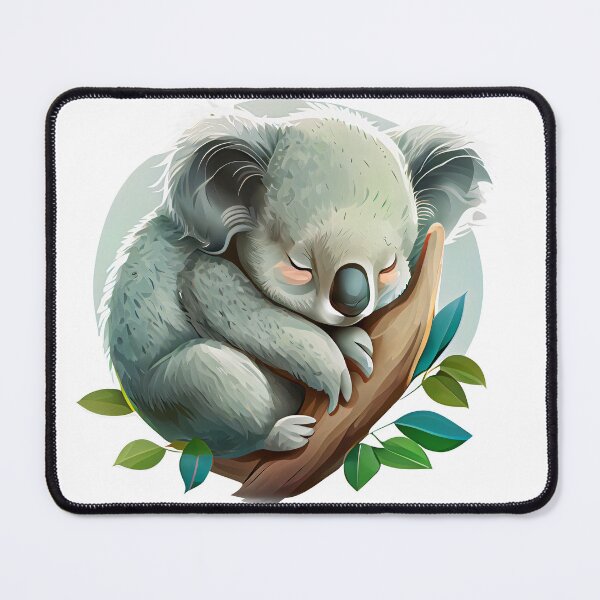 Item preview, A sleeping koala on a branch with leaves designed and sold by lightsonfire.