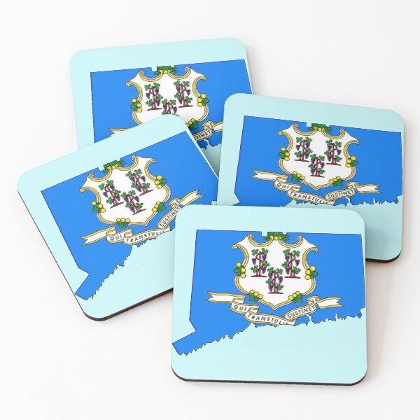 Item preview, Connecticut Map with Connecticut State Flag designed and sold by Havocgirl.
