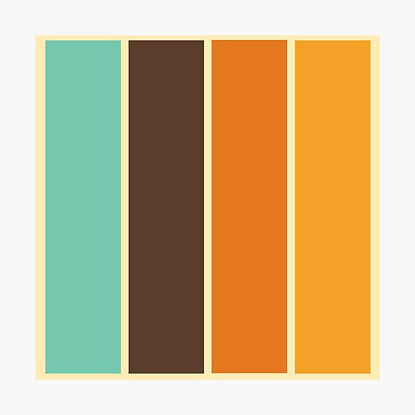 1970's Color Palette Retro Stripe Pattern Photographic Print