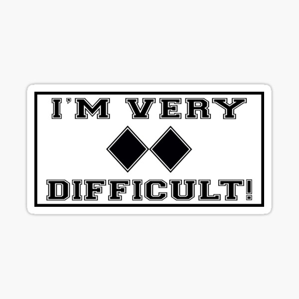 Skiing I'm Very Difficult Double Black Diamond Sticker