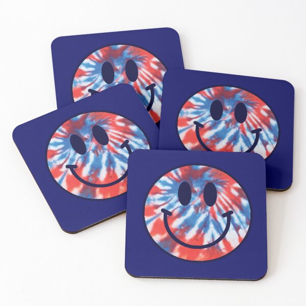 Item preview, RED, WHITE AND BLUE TIE DYE SMILE HAPPY FACE designed and sold by MNG123.