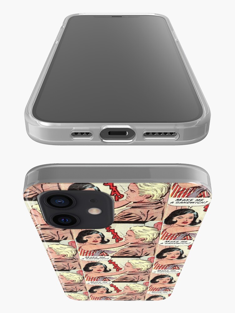Alternate view of Make me a sandwich black brunette hair girl retro kitsch vintage comic iPhone Case & Cover