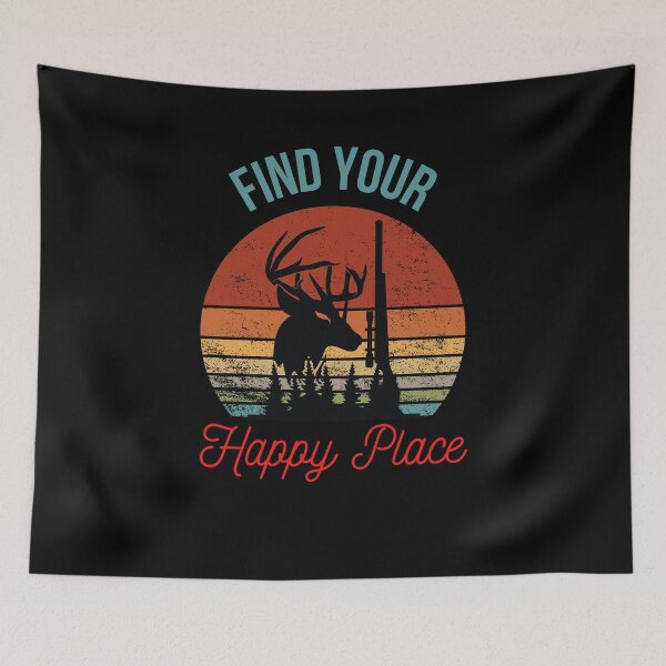 Item preview, Find Your Happy Place: Inspirational Deer and Hunting Silhouette designed and sold by BuyByButterfly.