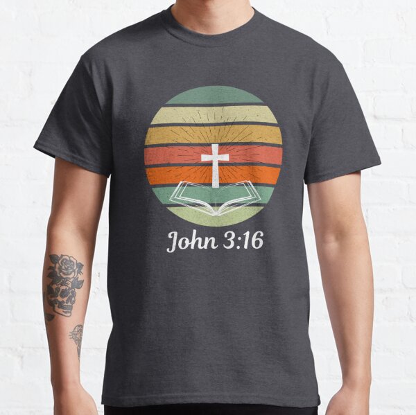 John 3 16 T-Shirt Three 16 3:16 Colors Football Jersey Style Mens