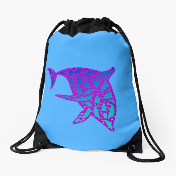 Delfine im Delfin / Dolphins in Dolphin V8 Drawstring Bag