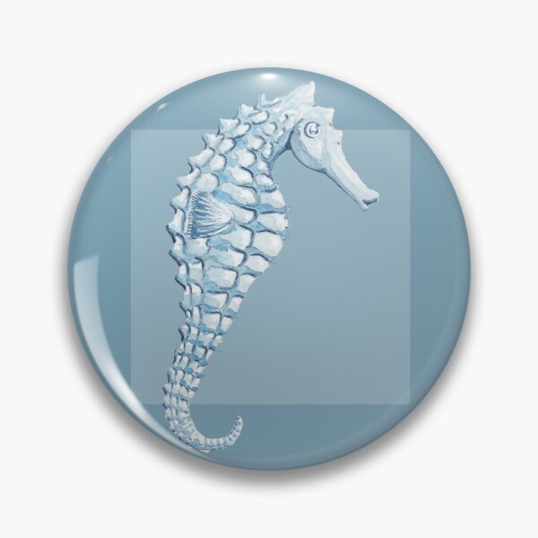Item preview, Seahorse in mid blue designed and sold by LisaLeQuelenec.