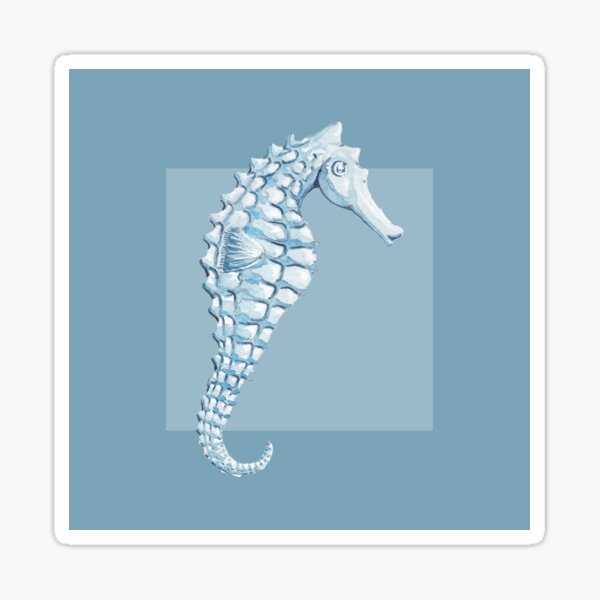Item preview, Seahorse in mid blue designed and sold by LisaLeQuelenec.