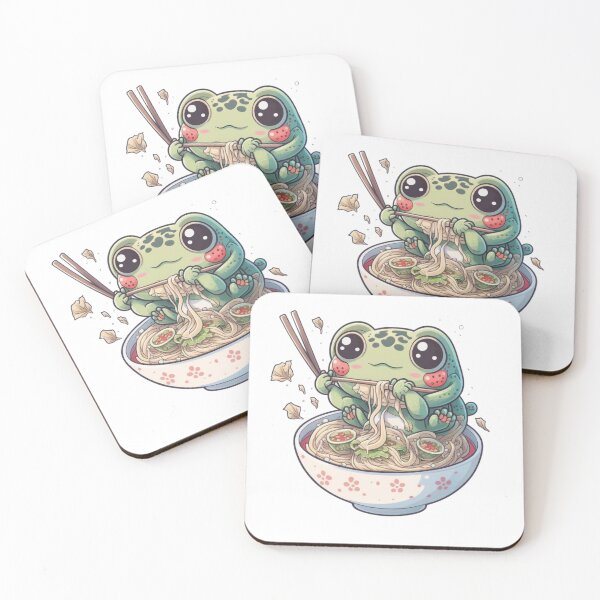 Item preview, Frog Noodle Soup designed and sold by Cute Critters Stickers.