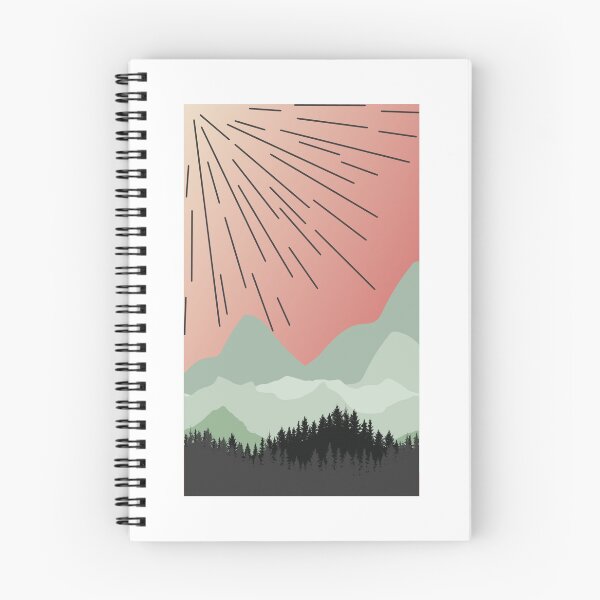 Aperçu de l'œuvre Soleil sur les montagnes et les arbres créée et vendue par LapillusDesigns.