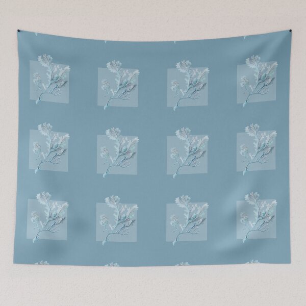 Item preview, Botanical seaweed in mid blue designed and sold by LisaLeQuelenec.