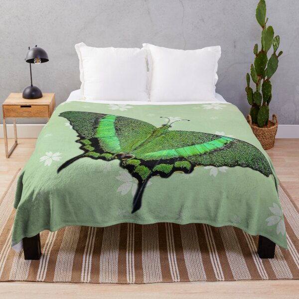 Item preview, Green butterflies on lime green background designed and sold by MarionsArt.