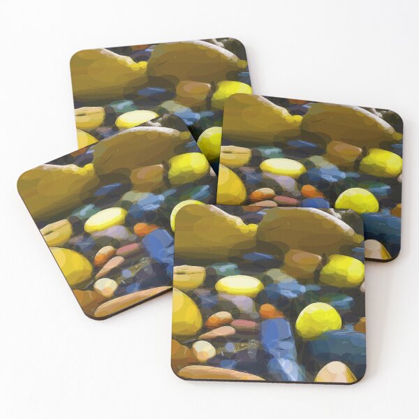 Item preview, Wet colourful beach pebbles on Orkney. Image is made entirely using circles.s. designed and sold by janesg.