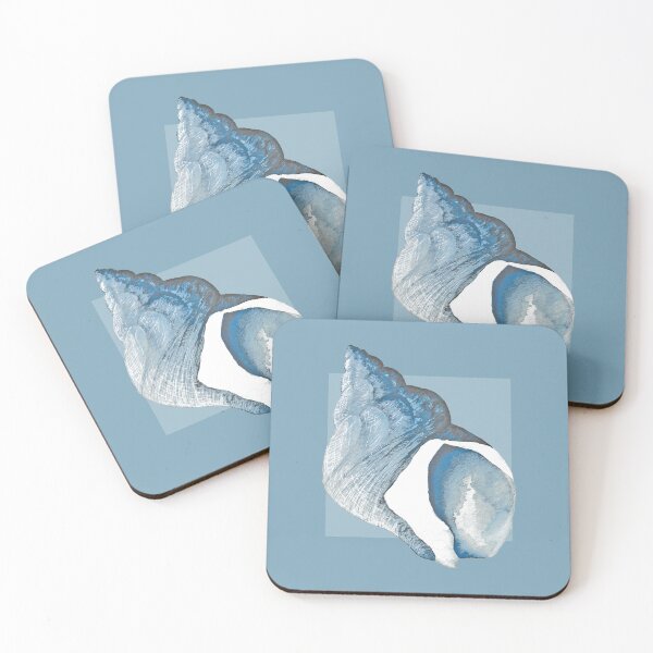 Item preview,  Whelk shell in mid blue designed and sold by LisaLeQuelenec.