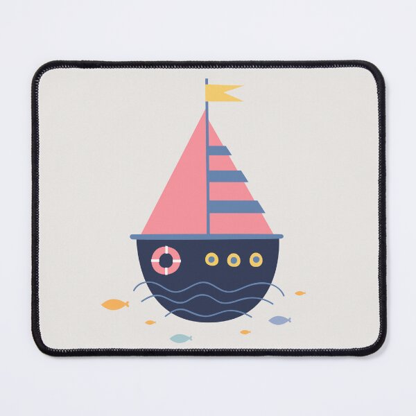 Item preview, Cartoon boat on the waves. designed and sold by KO-SIM.