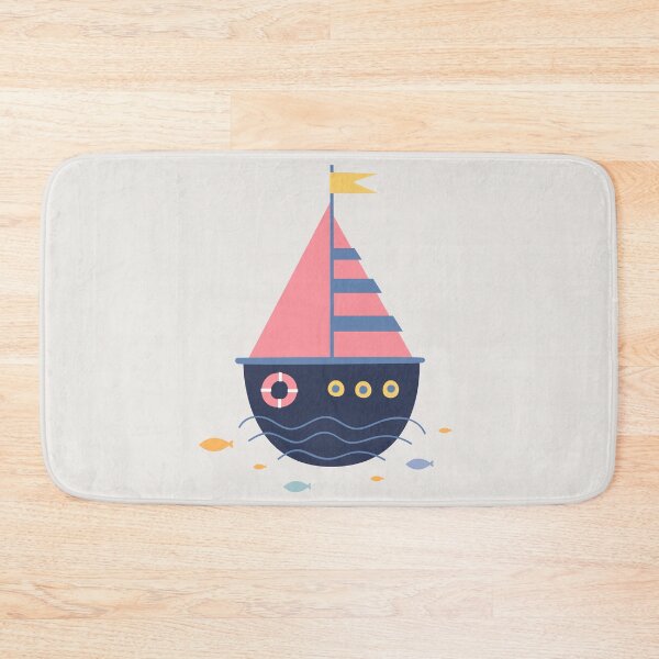 Item preview, Cartoon boat on the waves. designed and sold by KO-SIM.
