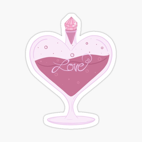 Elixir of love in diamond shape vial isolated witch potion. Vector