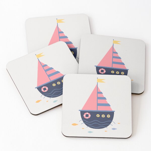 Item preview, Cartoon boat on the waves. designed and sold by KO-SIM.
