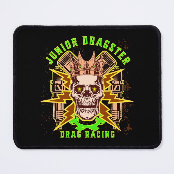 Item preview, Junior Dragster Drag Racing Skull Spark Plugs Piston Rods Jr Dragster Drag Racer Dragster Driver designed and sold by CarantinedChaos.