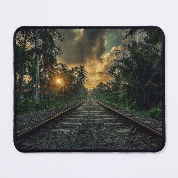 Item preview, Palm Trees Sunset Railroad Track designed and sold by Bekfles.