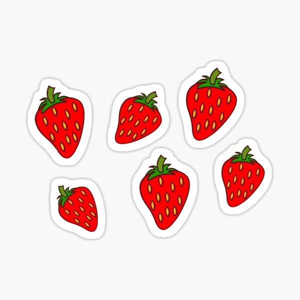 tiny tiny strawberry stickers Sticker for Sale by GlowinUp Shop