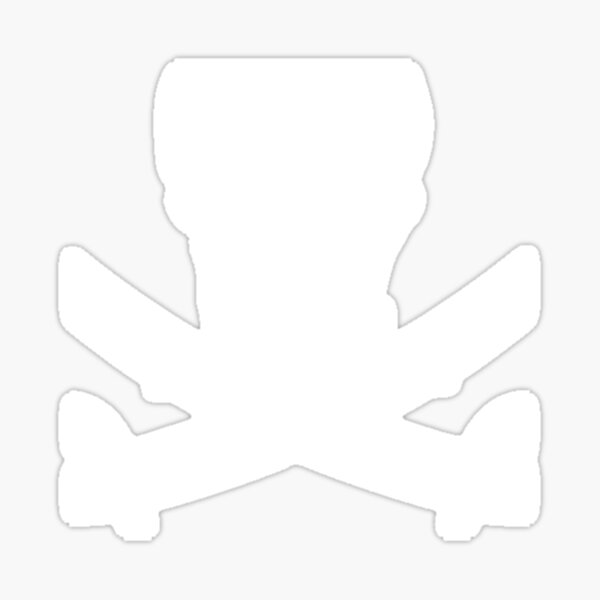 Black and White Simple Pirates Illustration Gaming Sticker
