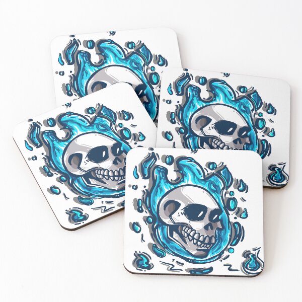Item preview,  Blue flaming skull designed and sold by Eloyillustra.