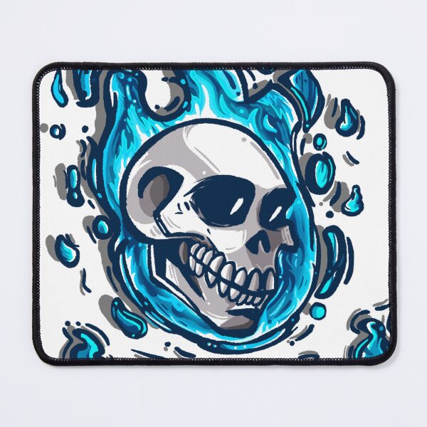 Item preview, Blue flaming skull designed and sold by Eloyillustra.