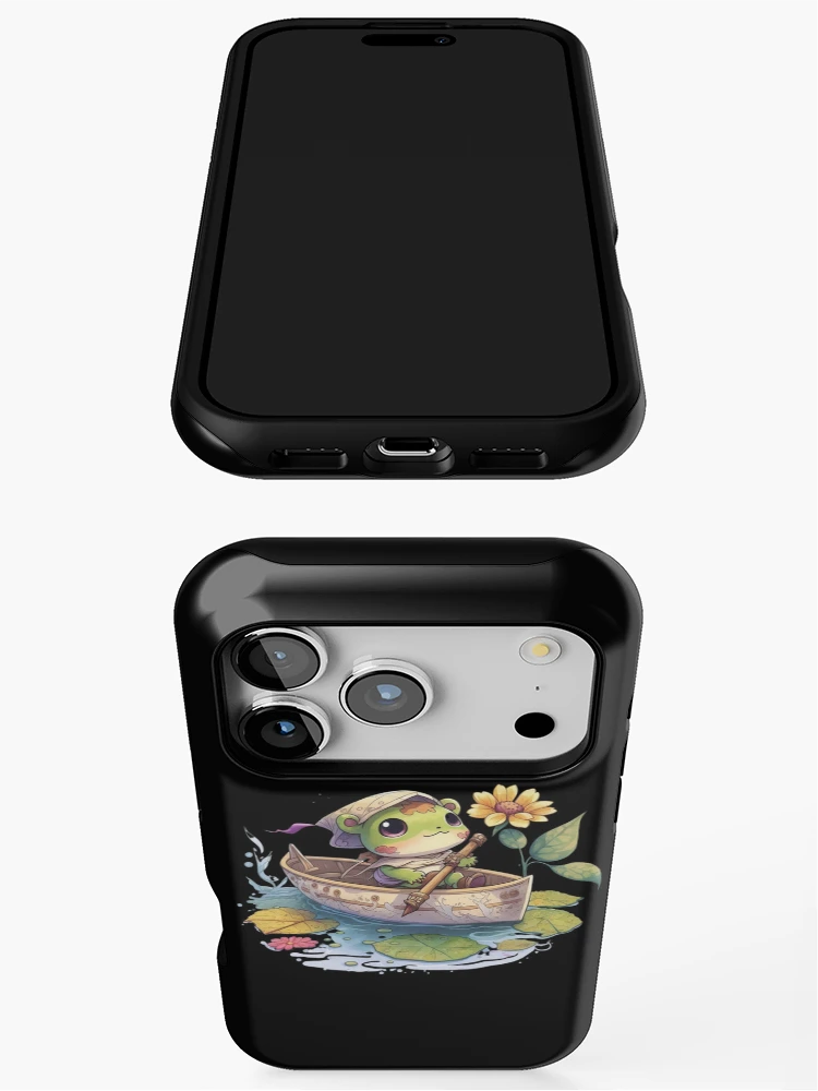 Thumbnail 3 of 4, iPhone Case, Frog Rower designed and sold by Cute Critters Stickers.